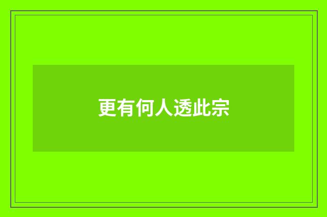更有何人透此宗
