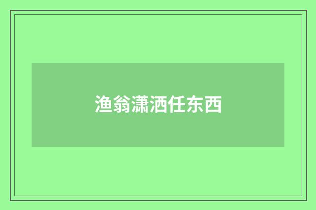 渔翁潇洒任东西