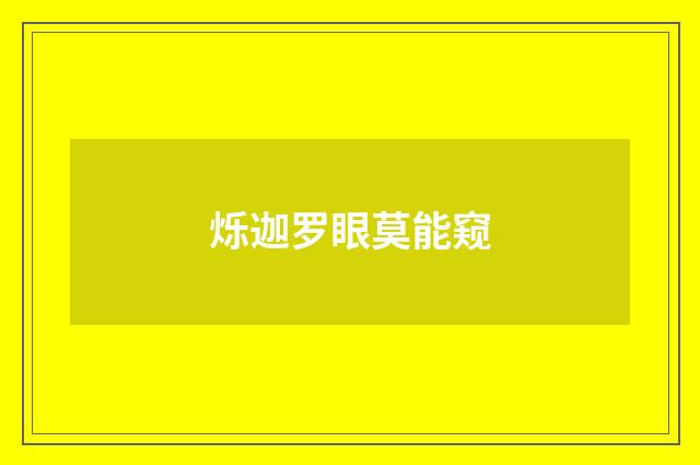烁迦罗眼莫能窥