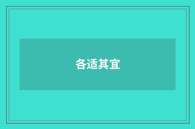 各适其宜