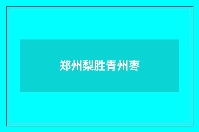 郑州梨胜青州枣