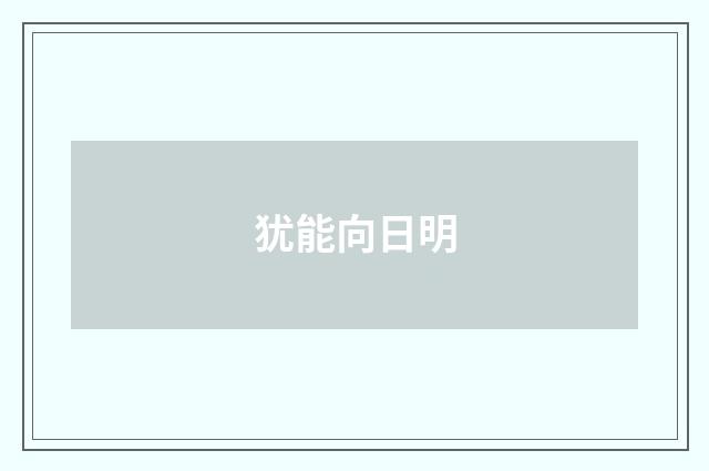 犹能向日明