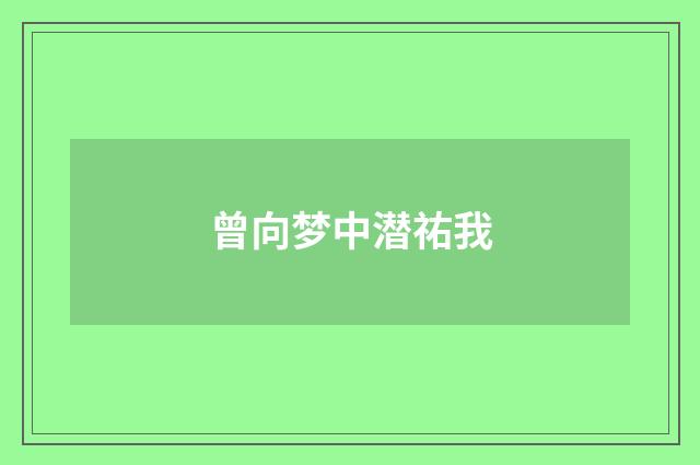 曾向梦中潜祐我