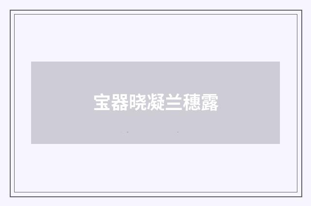 宝器晓凝兰穗露
