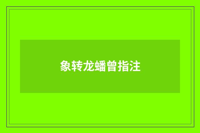 象转龙蟠曾指注