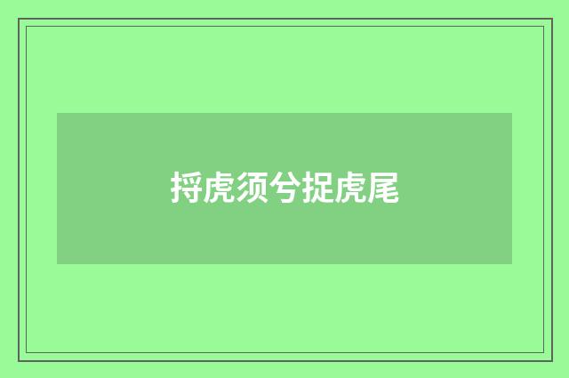 捋虎须兮捉虎尾
