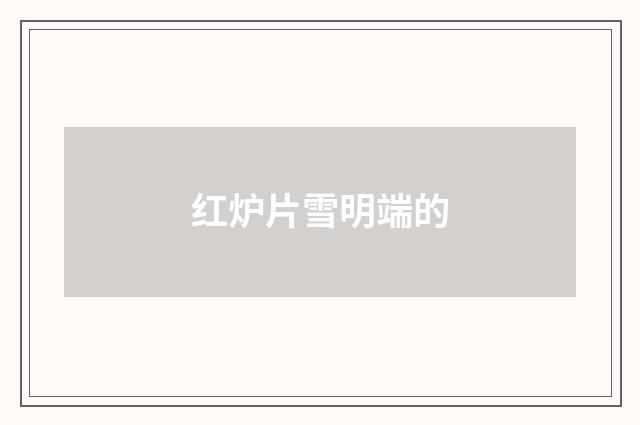 红炉片雪明端的