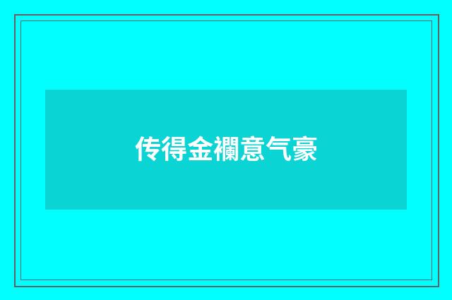 传得金襴意气豪
