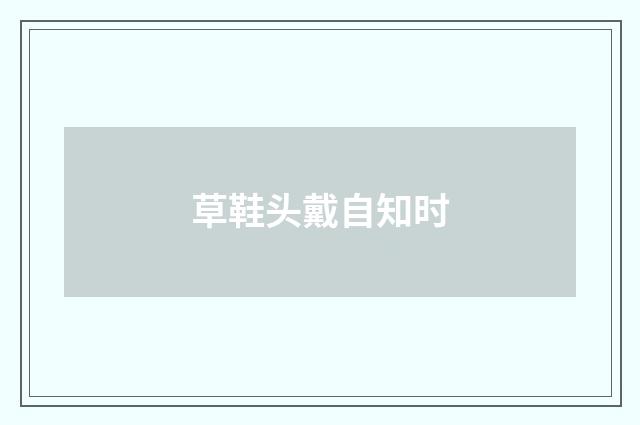 草鞋头戴自知时