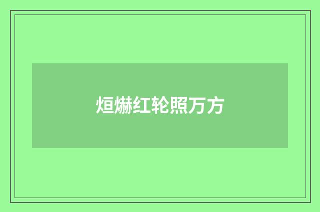 烜爀红轮照万方