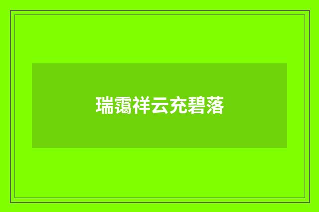 瑞霭祥云充碧落