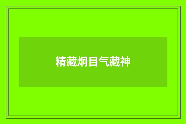 精藏炯目气藏神