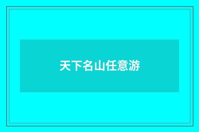 天下名山任意游
