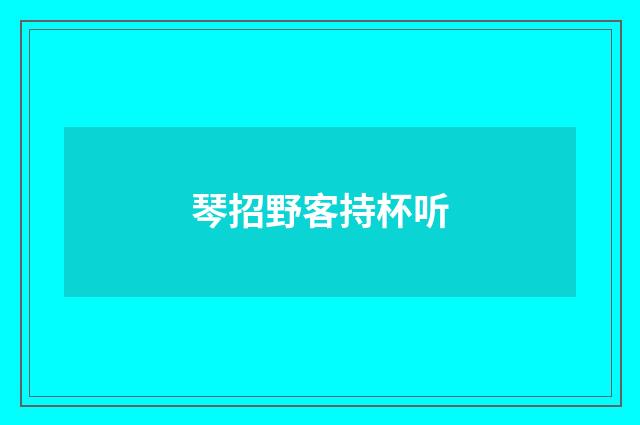 琴招野客持杯听