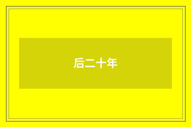 后二十年