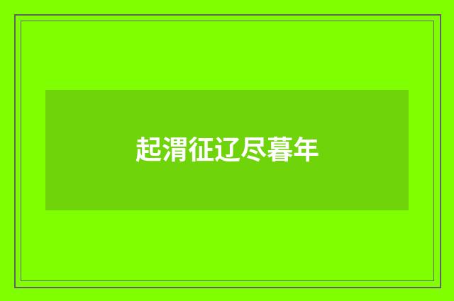起渭征辽尽暮年