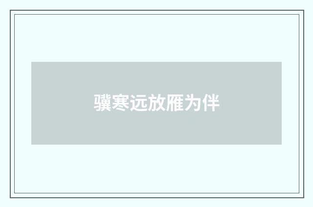 骥寒远放雁为伴