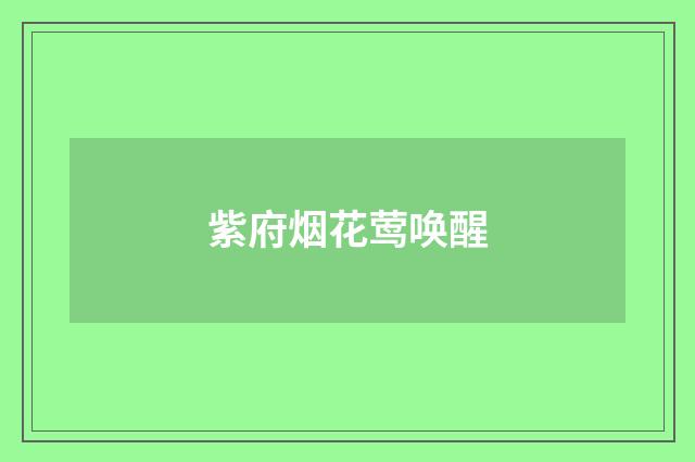 紫府烟花莺唤醒