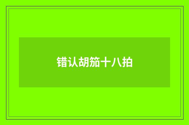 错认胡笳十八拍