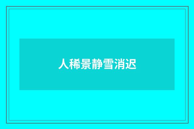 人稀景静雪消迟