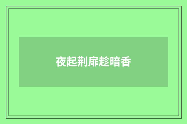 夜起荆扉趁暗香