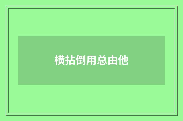 横拈倒用总由他