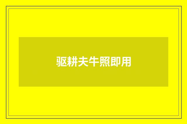 驱耕夫牛照即用