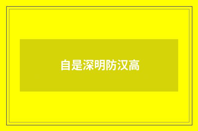 自是深明防汉高