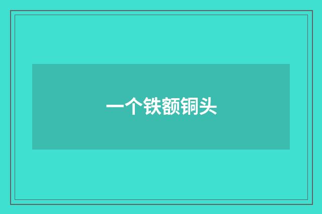 一个铁额铜头
