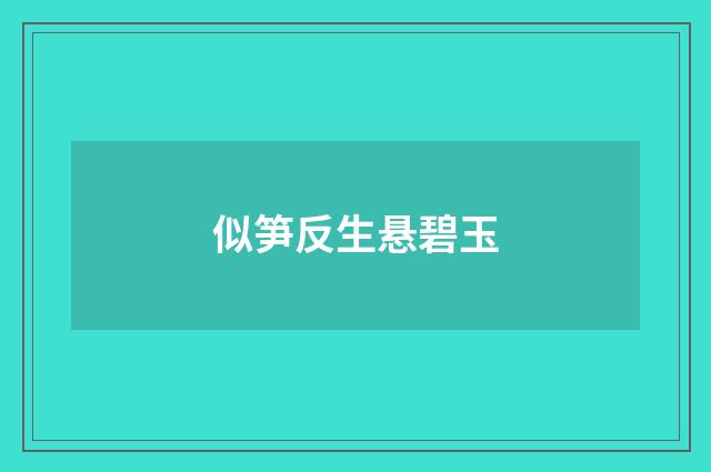 似笋反生悬碧玉