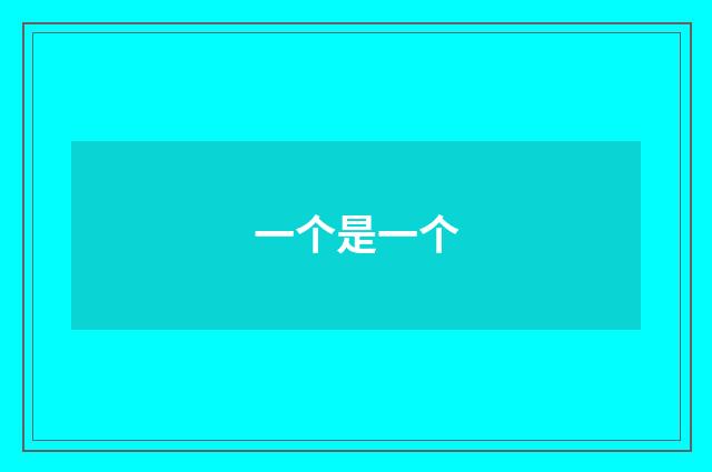 一个是一个