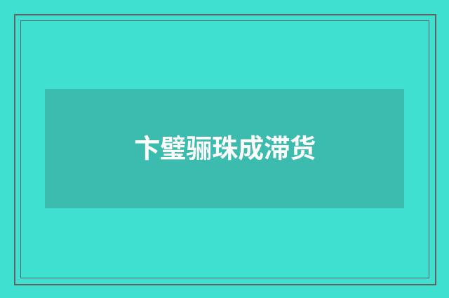 卞璧骊珠成滞货