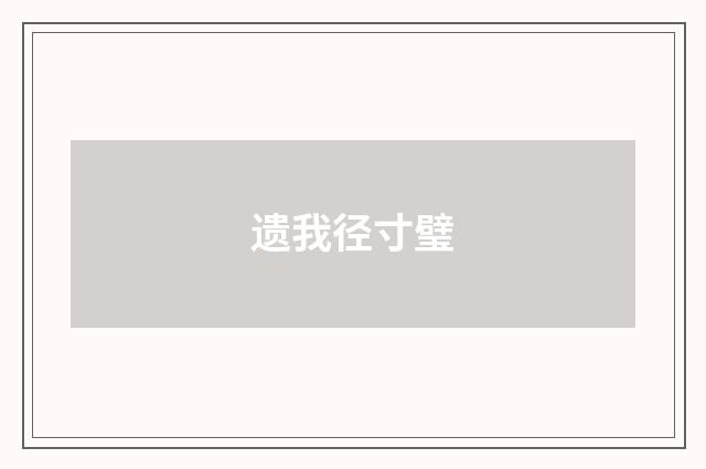 遗我径寸璧