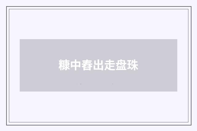 糠中舂出走盘珠