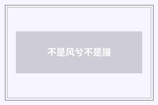 不是风兮不是旛