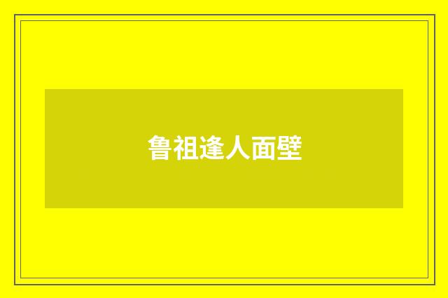 鲁祖逢人面壁