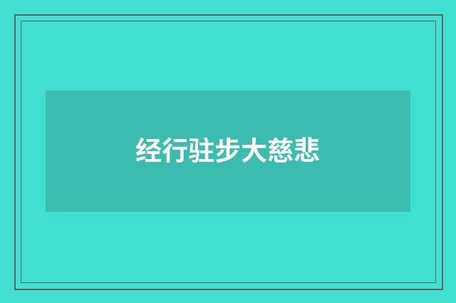 经行驻步大慈悲