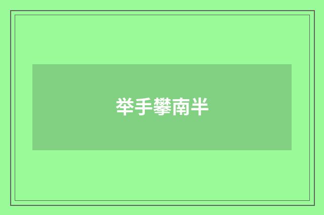 举手攀南半