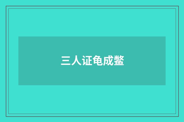 三人证龟成鳖