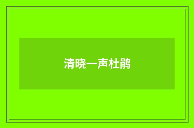 清晓一声杜鹃