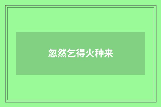 忽然乞得火种来