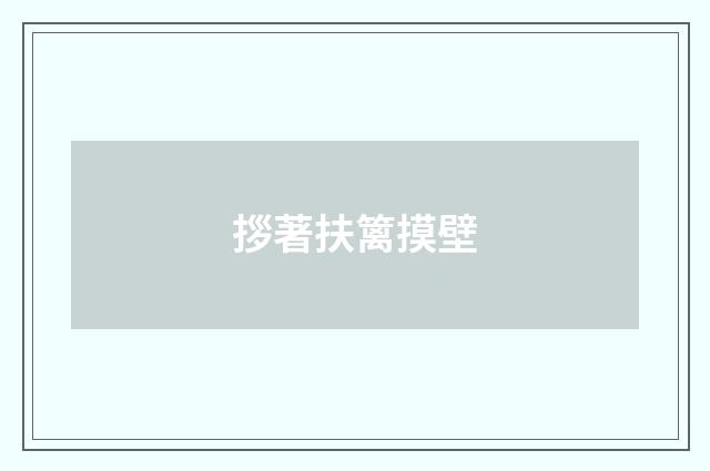 拶著扶篱摸壁
