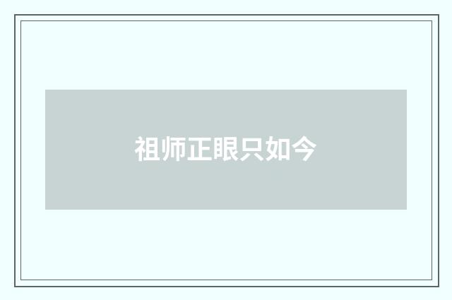 祖师正眼只如今