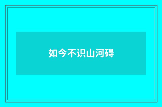 如今不识山河碍