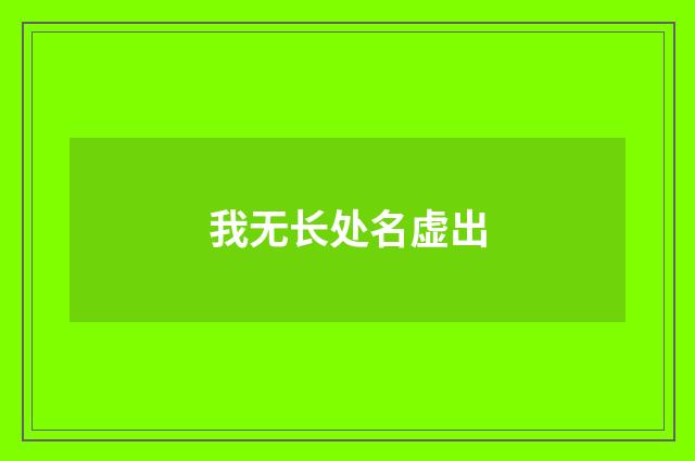 我无长处名虚出