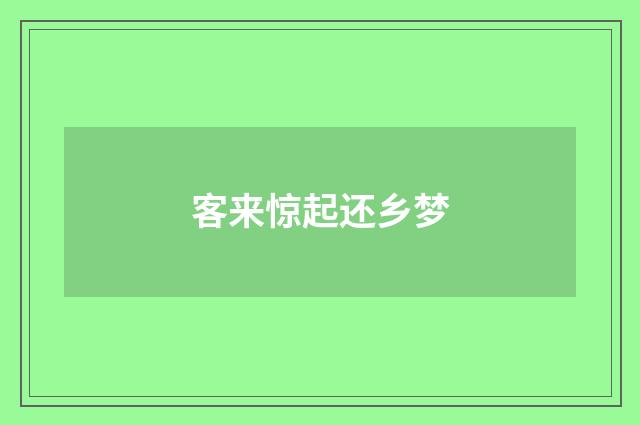客来惊起还乡梦