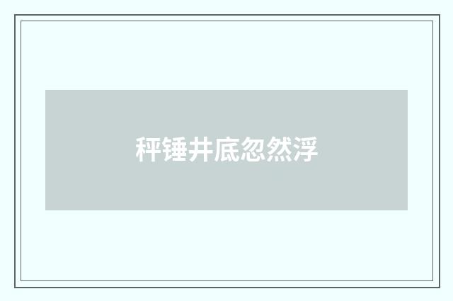 秤锤井底忽然浮
