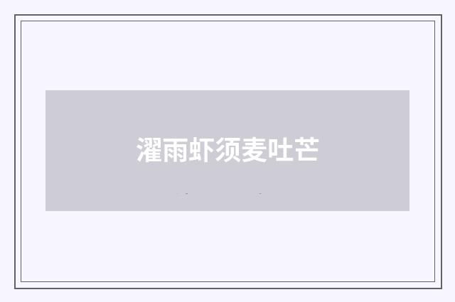 濯雨虾须麦吐芒