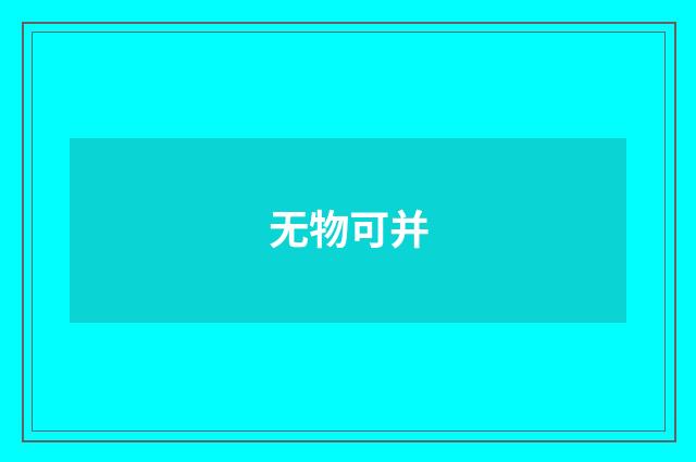 无物可并