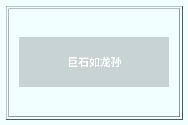 巨石如龙孙